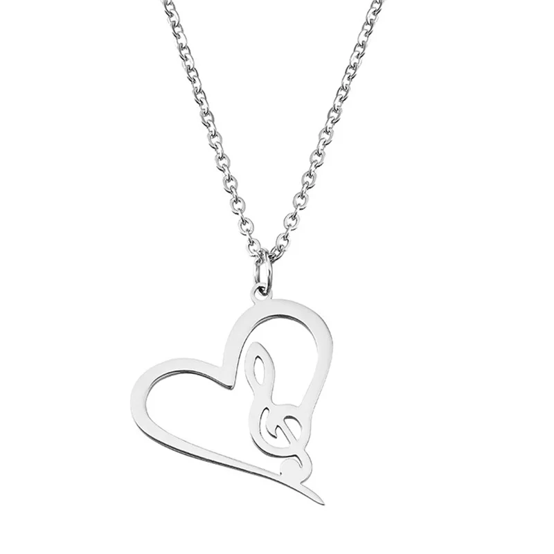 Stainless steel music symbol pendant necklace simple love notes necklace men and women jewelry music team gifts
Stainless steel music symbol pendant necklace simple love notes necklace men and women jewelry music team gifts