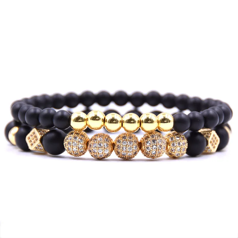 KANGKANG 2Pcs/Set 2019 Dazzling 8mm&6mm Matte Black stone Bracelet Pave CZ Ball Bracelets for friend gift Creative DIY Jewelry
KANGKANG 2Pcs/Set 2019 Dazzling 8mm&6mm Matte Black stone Bracelet Pave CZ Ball Bracelets for friend gift Creative DIY Jewelry