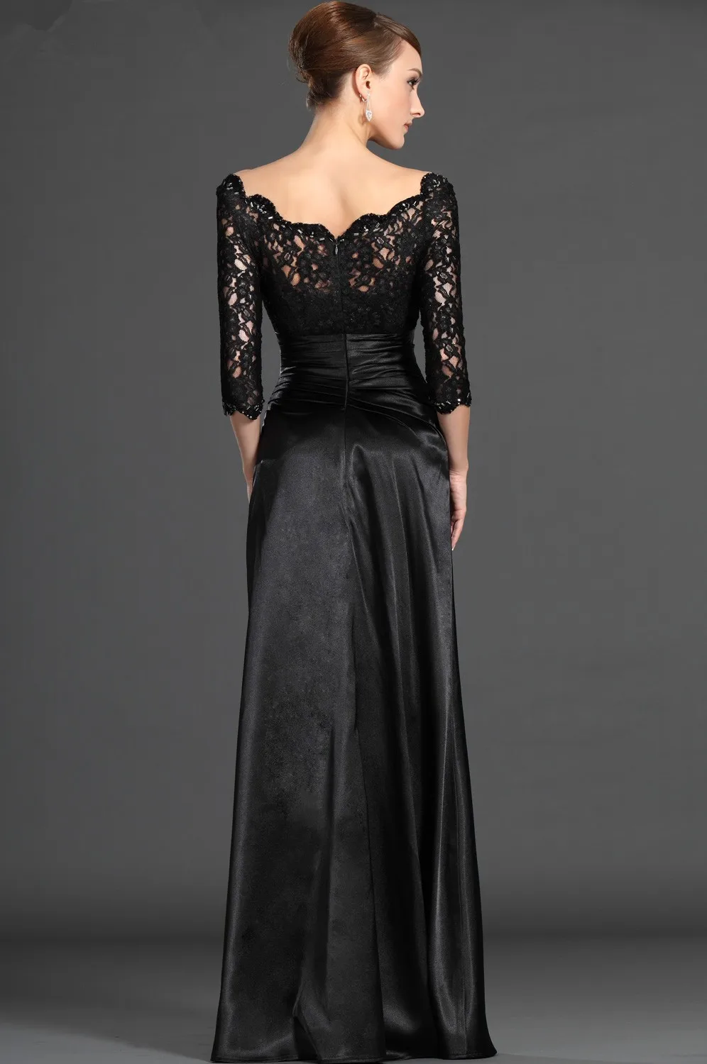 Black Mother Of The Bride Dresses Mermaid 3/4 Sleeves Satin Lace Plus Size Long Elegant Groom Mother Dresses Wedding
Black Mother Of The Bride Dresses Mermaid 3/4 Sleeves Satin Lace Plus Size Long Elegant Groom Mother Dresses Wedding