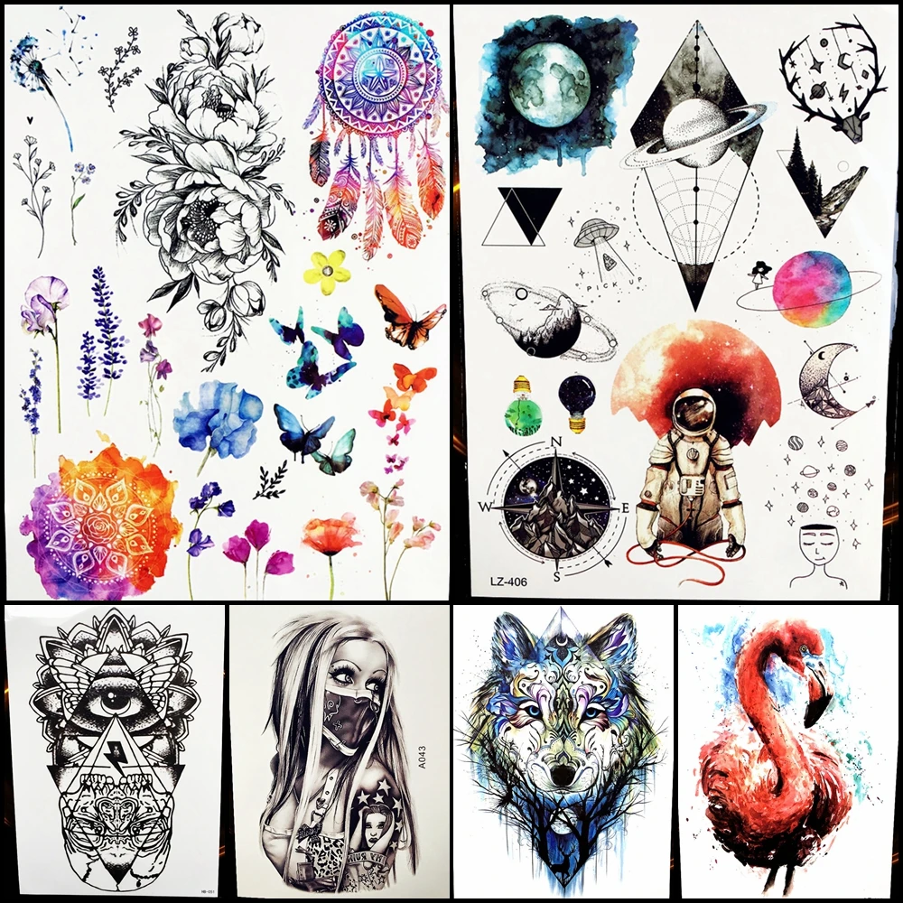 Watercolor Mandala Flower Dream Catcher Temporary Tattoo Girl Waterproof Flash Tattoo Sticker Butterfly Leaf Delphinium Lavender
Watercolor Mandala Flower Dream Catcher Temporary Tattoo Girl Waterproof Flash Tattoo Sticker Butterfly Leaf Delphinium Lavender