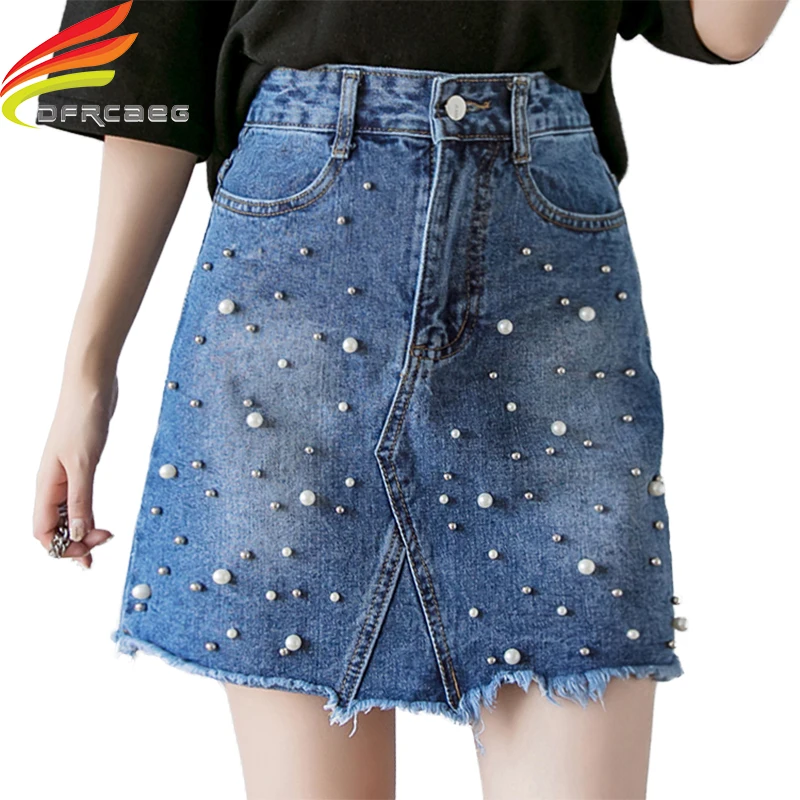 Фото Высокая Талия Джинсовая юбка для женщин Лето 2019 г. Новые - купить
