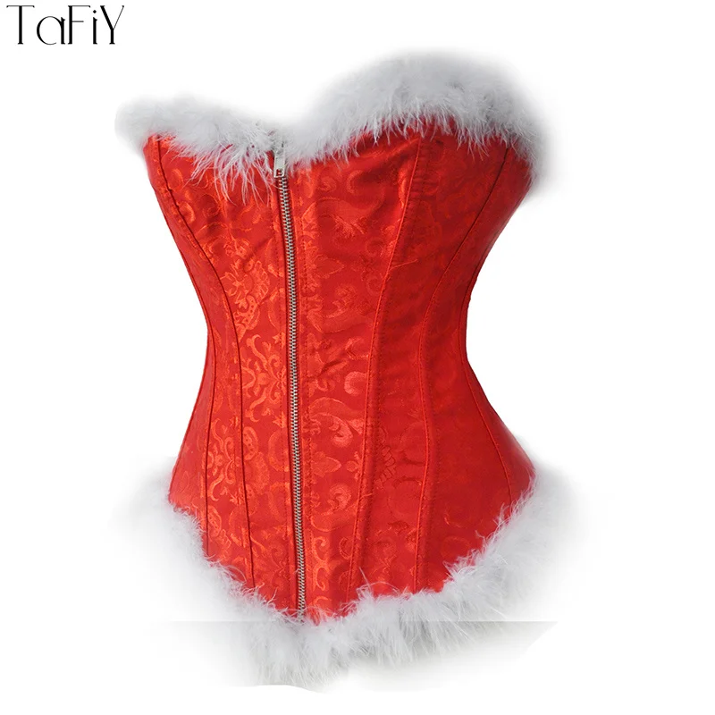 TaFiY Sexy Christmas Corset Costume Women Miss Santa Bustier Top Feather Zipper Red Overbust Corset Halloween Costume For women
TaFiY Sexy Christmas Corset Costume Women Miss Santa Bustier Top Feather Zipper Red Overbust Corset Halloween Costume For women