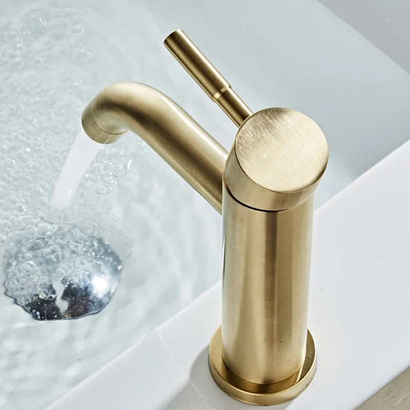Bathroom Basin Faucet Brass Sink MixerTap Brushed Gold Cold and Hot Lavatory Basin Faucet Deck Mounted Single Handle Water Crane
Bathroom Basin Faucet Brass Sink MixerTap Brushed Gold Cold and Hot Lavatory Basin Faucet Deck Mounted Single Handle Water Crane