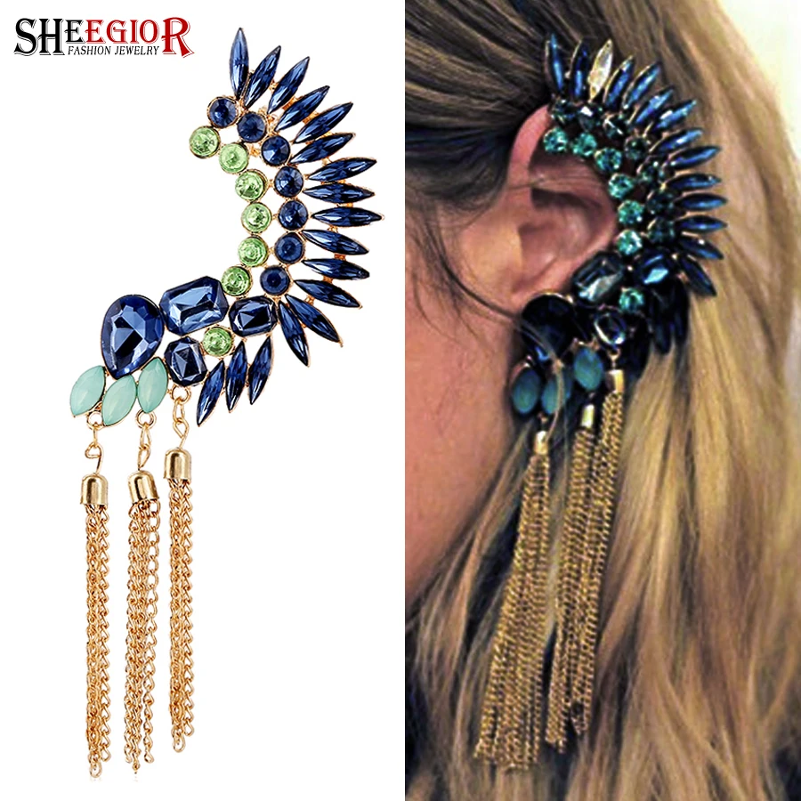 1pcs Boho Long Tassels Ear Cuff Earring Bijoux Femme Fashion Gold color Chain Rhinestone Big Clip Earrings for Women Accessories
1pcs Boho Long Tassels Ear Cuff Earring Bijoux Femme Fashion Gold color Chain Rhinestone Big Clip Earrings for Women Accessories