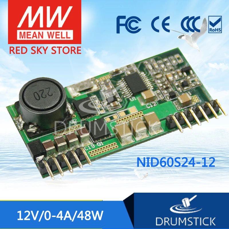 MEAN WELL NID60S24 12 12V 4A meanwell NID60 48W DC неизолированный одновыходной преобразователь|converter