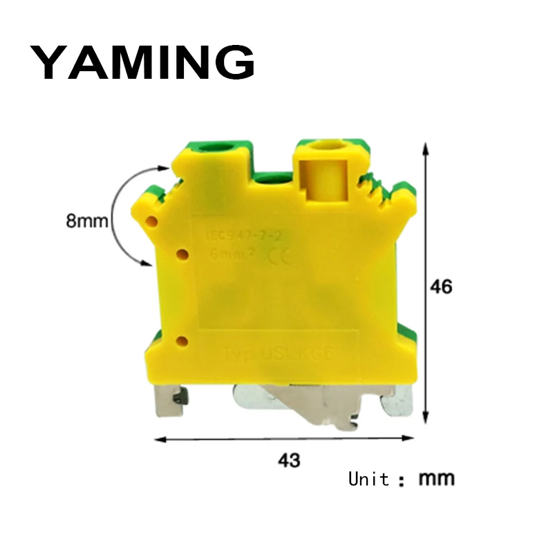 10pcs/lot UK series Yellow/Green Ground Terminal USLKG6 Terminal Dual Row Barrier UK6NJD Guide Parts Pure Copper 6mm2 Square
10pcs/lot UK series Yellow/Green Ground Terminal USLKG6 Terminal Dual Row Barrier UK6NJD Guide Parts Pure Copper 6mm2 Square