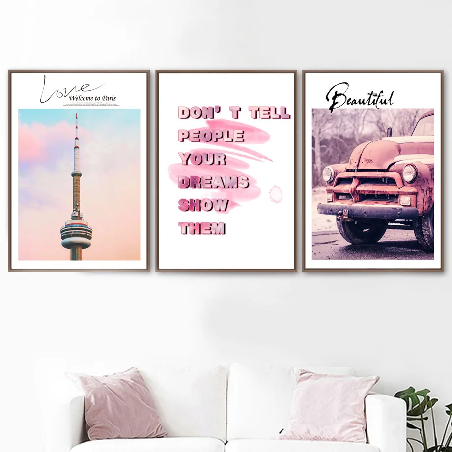 Sky Tower Paris Vintage Car Quotes Wall Art Canvas Painting Nordic Posters And Prints Pink Wall Pictures For Living Room Decor
Sky Tower Paris Vintage Car Quotes Wall Art Canvas Painting Nordic Posters And Prints Pink Wall Pictures For Living Room Decor
