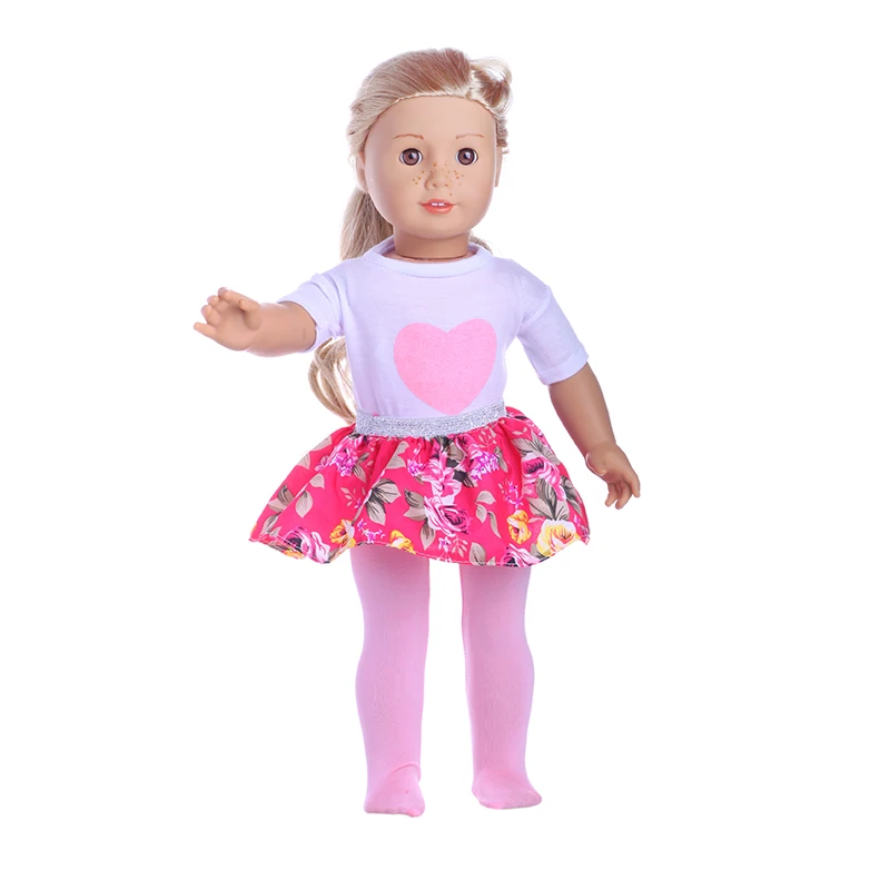 Love T-Shirt+Flower Skirt+Pink Leggings Three-Piece Suit Fit 18 Inch American 43cm Baby Doll Accessories Children's Gift
Love T-Shirt+Flower Skirt+Pink Leggings Three-Piece Suit Fit 18 Inch American 43cm Baby Doll Accessories Children's Gift