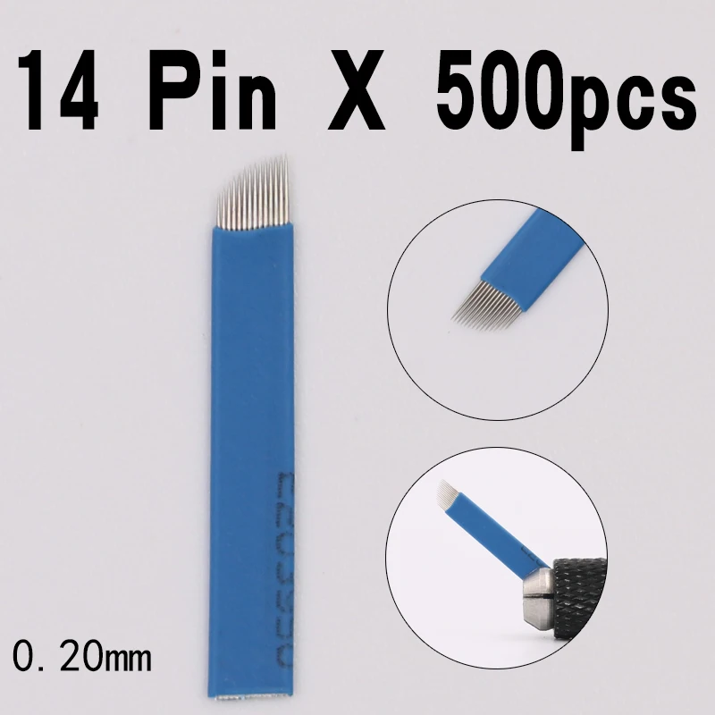 500 Pcs 0.2mm Diameter 14 Needle Micro Blade Eyebrow Microblading Tattoo Needles For Permanent Makeup
500 Pcs 0.2mm Diameter 14 Needle Micro Blade Eyebrow Microblading Tattoo Needles For Permanent Makeup