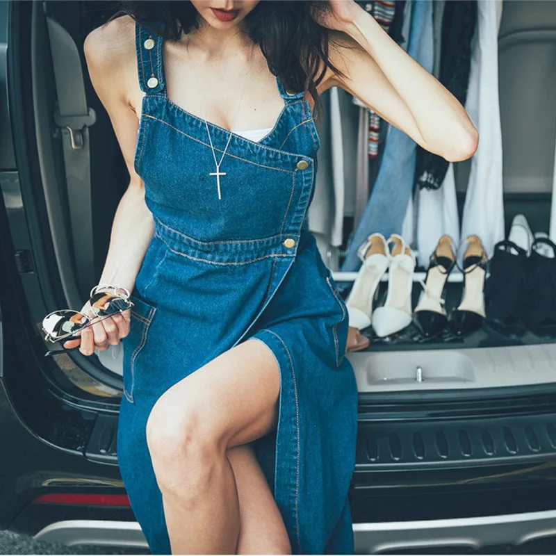 YAMDI V Neck Jeans Dresses Woman Slim Sleeveless Sexy Dress Female Casual Long Robe 2019 Summer New Women Denim Dress Midi
YAMDI V Neck Jeans Dresses Woman Slim Sleeveless Sexy Dress Female Casual Long Robe 2019 Summer New Women Denim Dress Midi