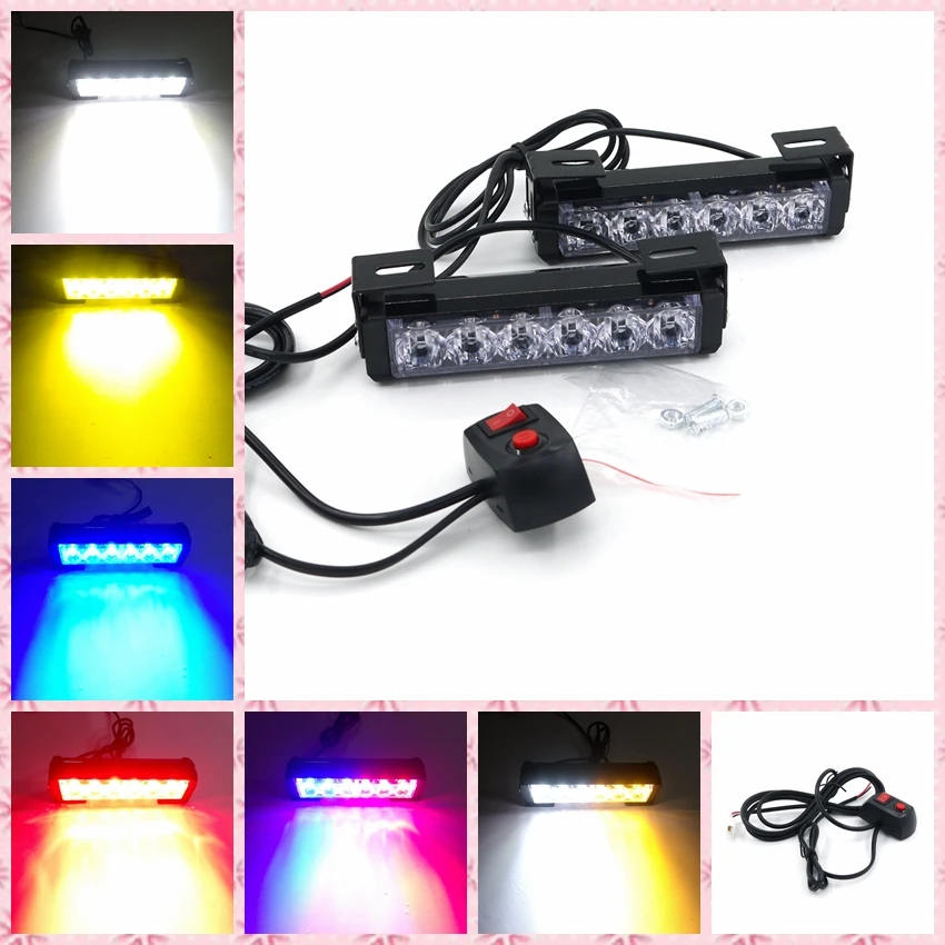Eonstime 2pcs 6LED Car Police Strobe Flash Light Modes Auto Warning Light 12W Power Caution Lamp Red Amber/yellow Blue White
Eonstime 2pcs 6LED Car Police Strobe Flash Light Modes Auto Warning Light 12W Power Caution Lamp Red Amber/yellow Blue White