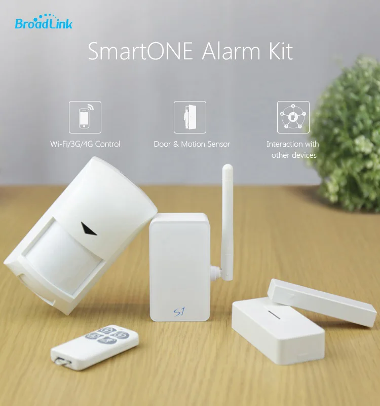 

BroadLink S1 Alarm Kit Smart Security Set PIR DOOR Sensor Smart Home Automation Set Hub RF433