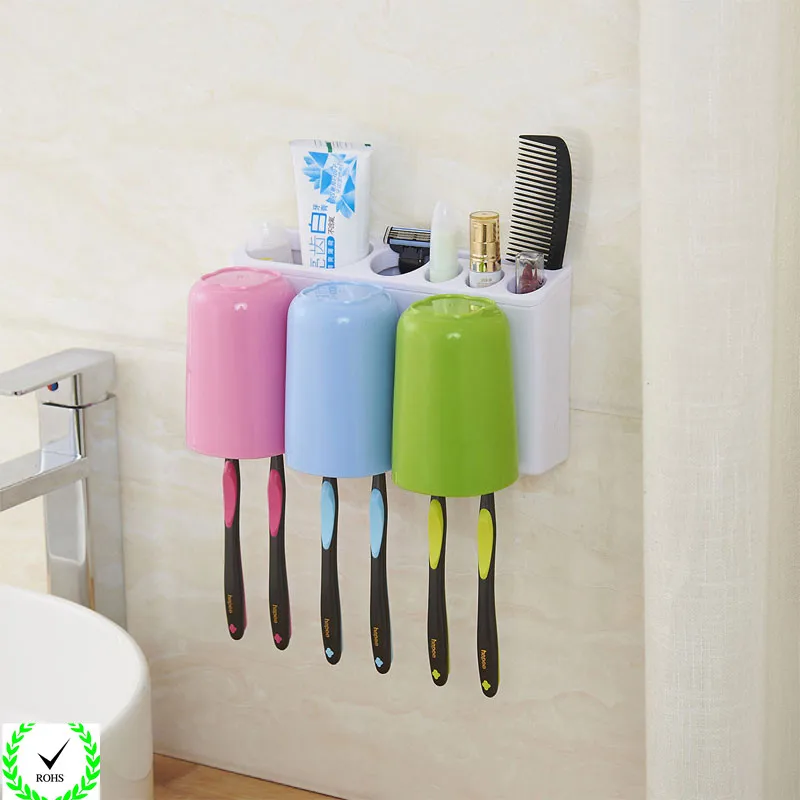 Plastic Bathroom Sets Toothbrush Suction Cup Holder Toothpaste Wall Mounted Storage Rack Home Shelves Accessories
Plastic Bathroom Sets Toothbrush Suction Cup Holder Toothpaste Wall Mounted Storage Rack Home Shelves Accessories