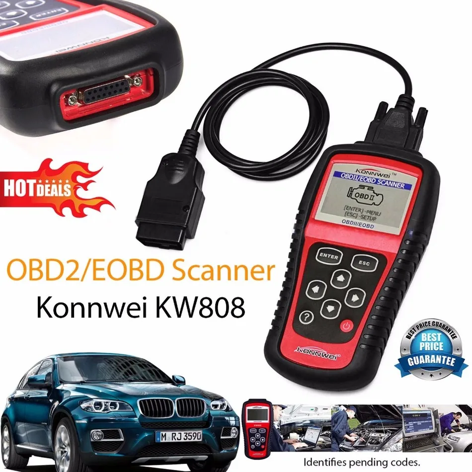KONNWEI KW808 OBD2 Автомобильный сканер для диагностики авто Универсальный считыватель