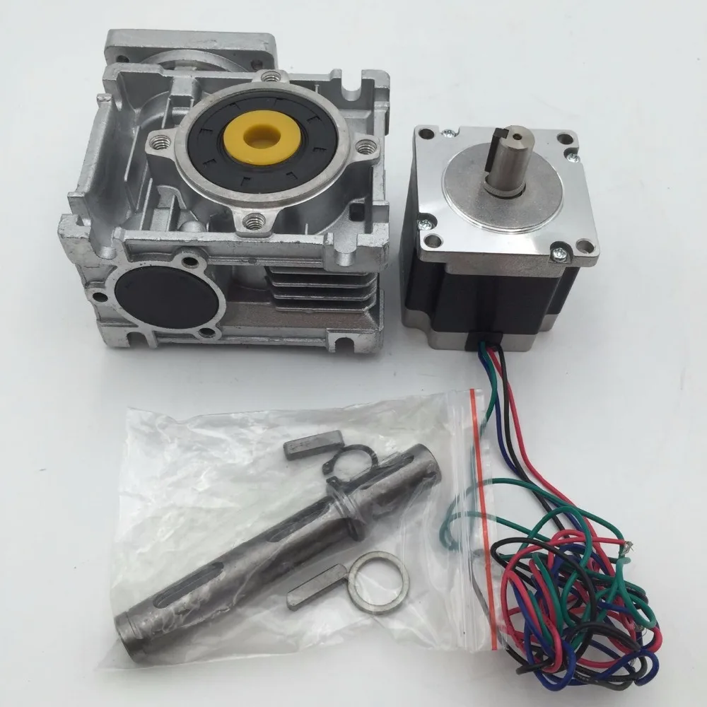 20:1 Worm Geared Stepper Motor 1.8Nm L76mm 3A 4 Leads NEMA23 Stepper Motor with Output Shaft for CNC Router
20:1 Worm Geared Stepper Motor 1.8Nm L76mm 3A 4 Leads NEMA23 Stepper Motor with Output Shaft for CNC Router