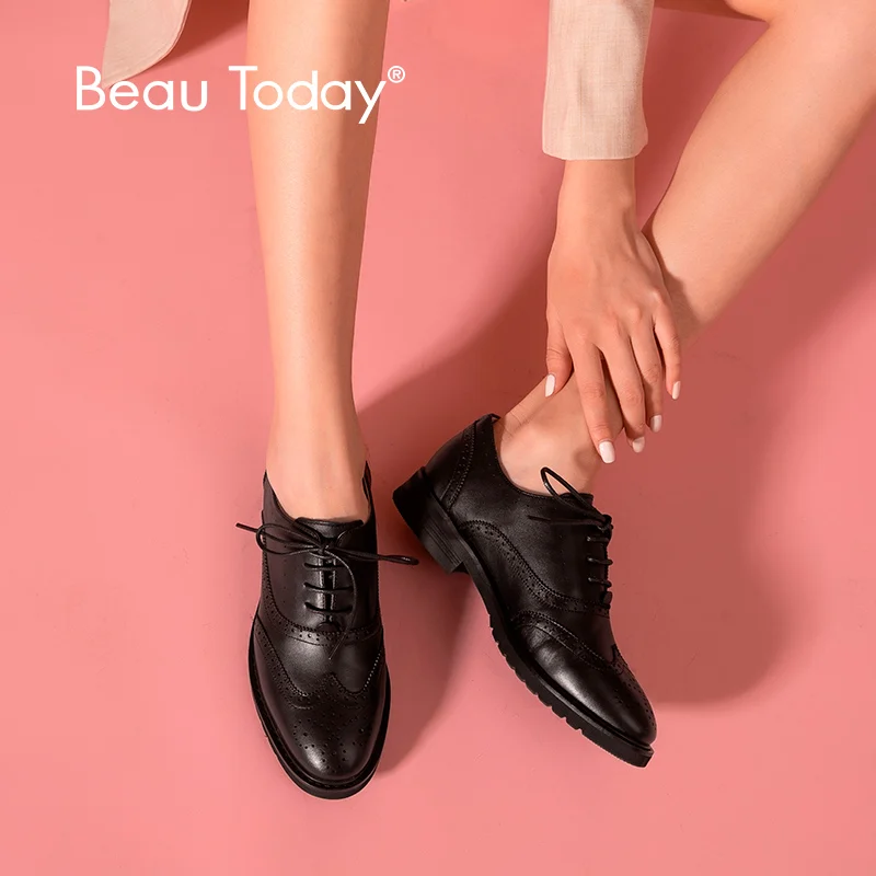 Фото BeauToday/женские оксфорды из телячьей кожи Женская обувь с - купить