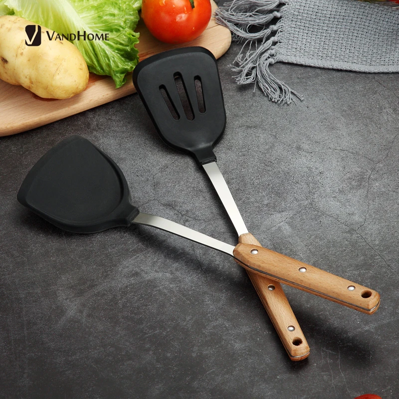 VandHome Kitchen Cooking Utensils Non-stick Silicone Spatula Turner For Kitchen Cooking Non-Slip Kitchenware With Wooden Handle
VandHome Kitchen Cooking Utensils Non-stick Silicone Spatula Turner For Kitchen Cooking Non-Slip Kitchenware With Wooden Handle