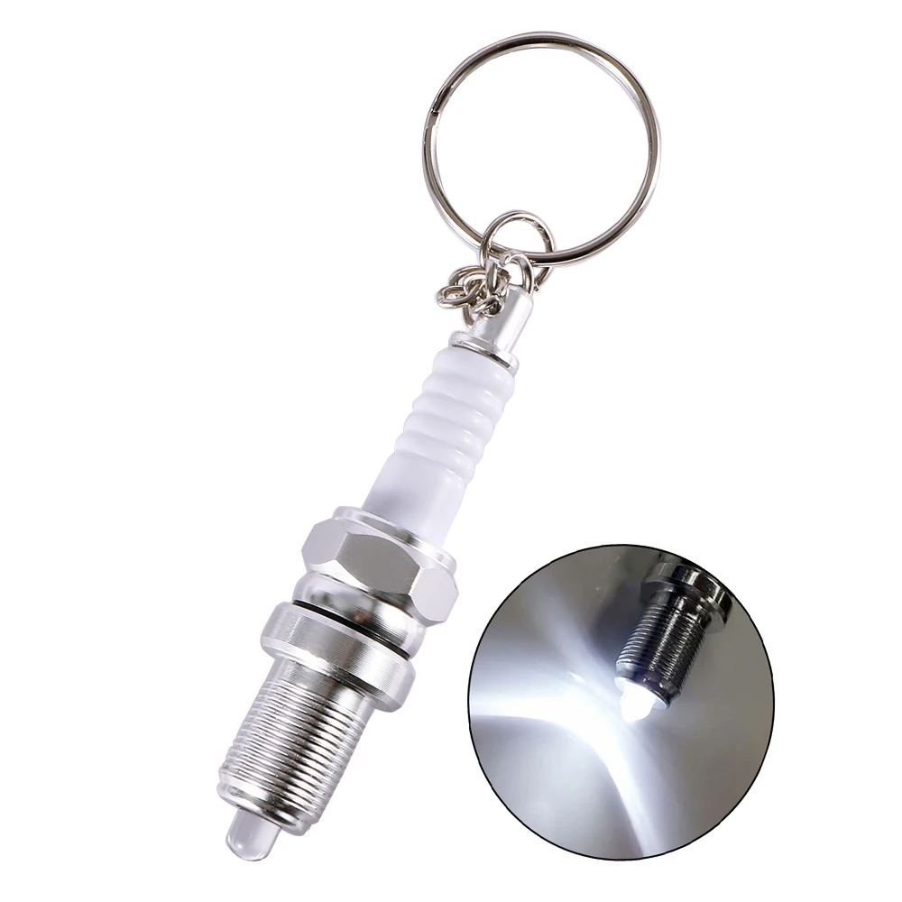Spark plug LED Light Keychain Unique Design Flashlight Key Chain Sporty Stylish Key Ring Women Men Daily Keychain
Spark plug LED Light Keychain Unique Design Flashlight Key Chain Sporty Stylish Key Ring Women Men Daily Keychain