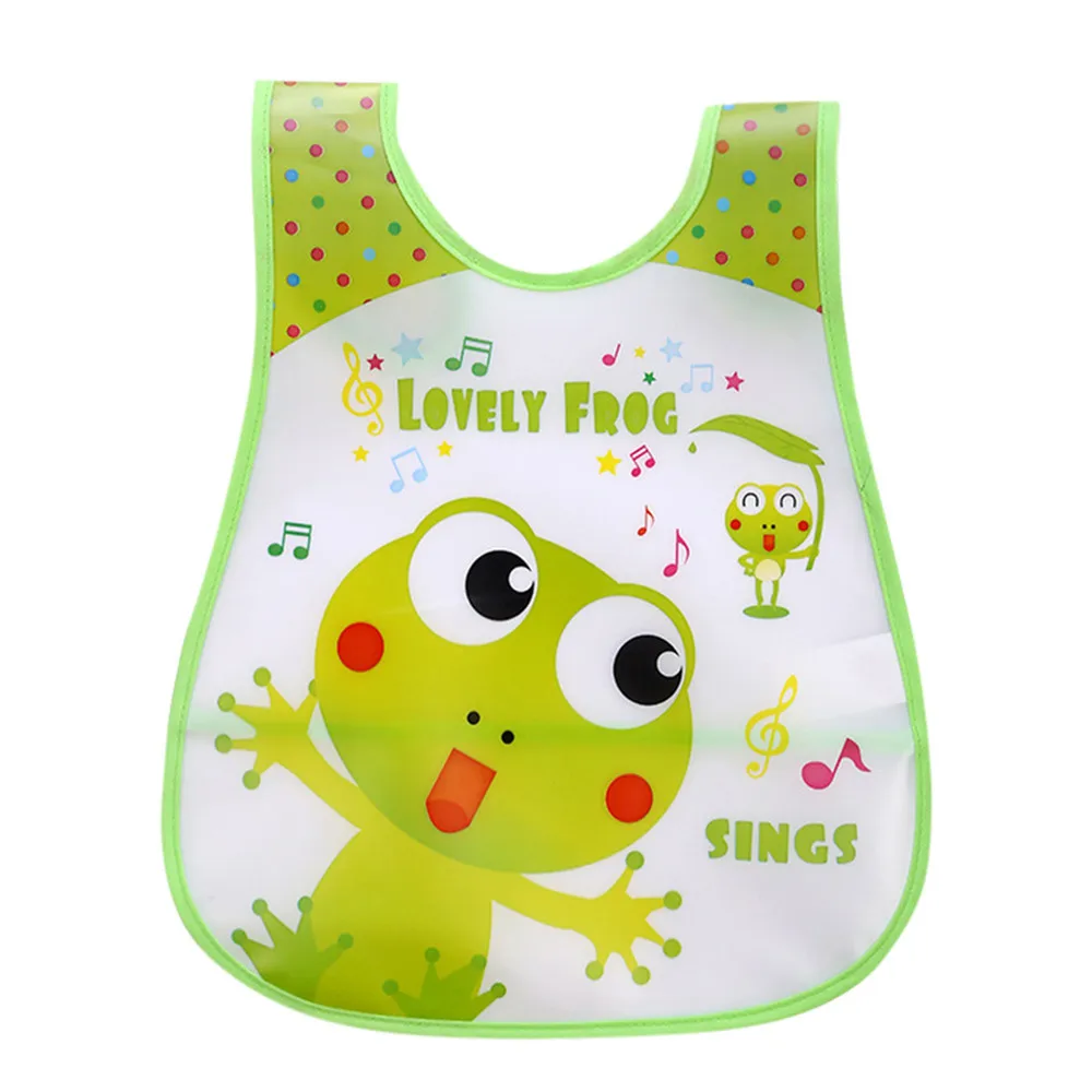 Baby Bibs For boy EVA Waterproof Lovely Frog Cartoon Pattern Toddler baby Aprons Saliva Towel Girls Bib 1-4 Years k424 | Детская одежда