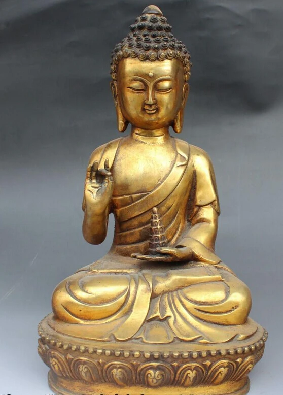 bi001410 12" Marked Chinese Bronze Gilt Seat Lotus Shakyamuni Amitabha Buddha Statue
bi001410 12" Marked Chinese Bronze Gilt Seat Lotus Shakyamuni Amitabha Buddha Statue