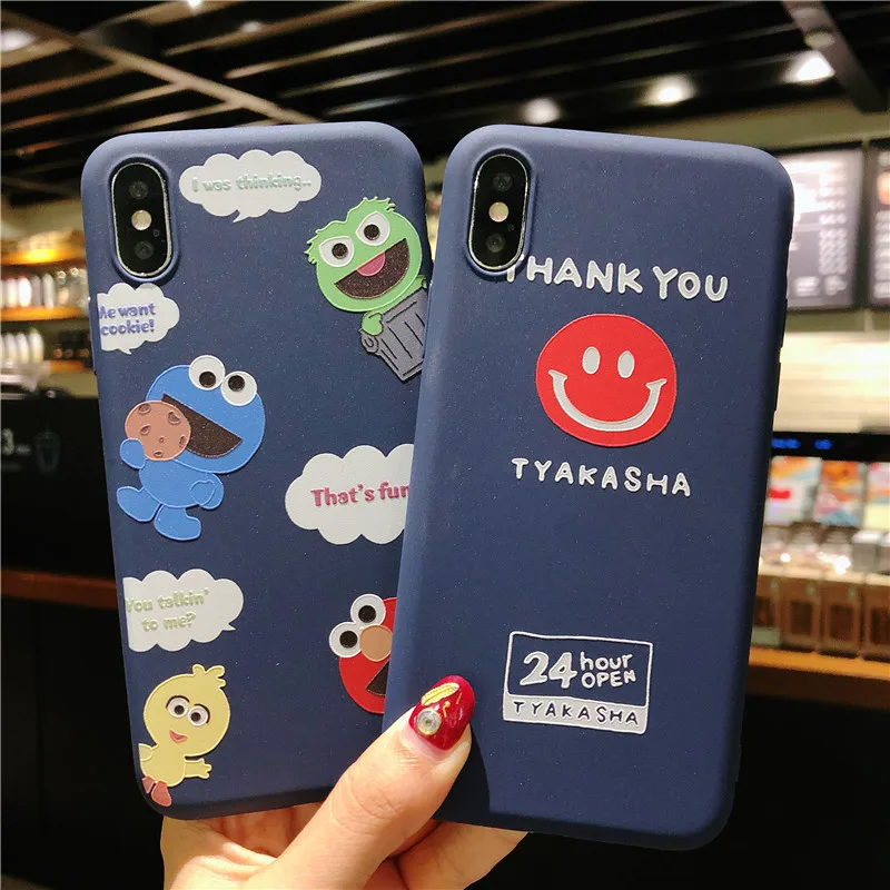 Мягкий силиконовый чехол для телефона Sesame Street iPhone 7 8 Plus 6 6s 5 5S SE задняя крышка XS Max XR