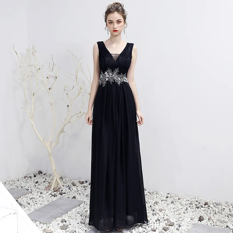 Simple Black V-neck Appliques Lace Vestidos De Festa Backless A-line Long Formal Evening Dresses 2020 Party Gowns Robe De Soiree
Simple Black V-neck Appliques Lace Vestidos De Festa Backless A-line Long Formal Evening Dresses 2020 Party Gowns Robe De Soiree