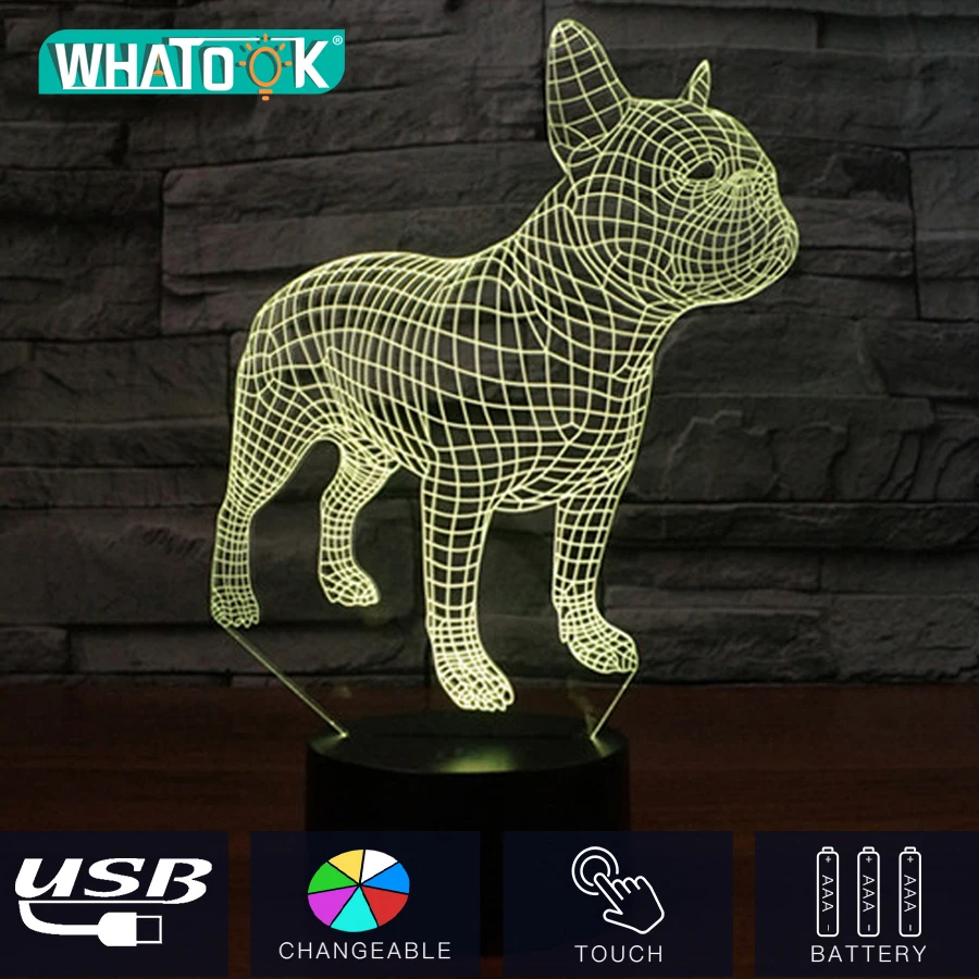 Французский бульдог 3D Светодиодная Ночная лампа сенсорный 7 цветов Изменение рядом с огнями USB голограмма домашний декор праздничные подар...
Французский бульдог 3D Светодиодная Ночная лампа сенсорный 7 цветов Изменение рядом с огнями USB голограмма домашний декор праздничные подар...