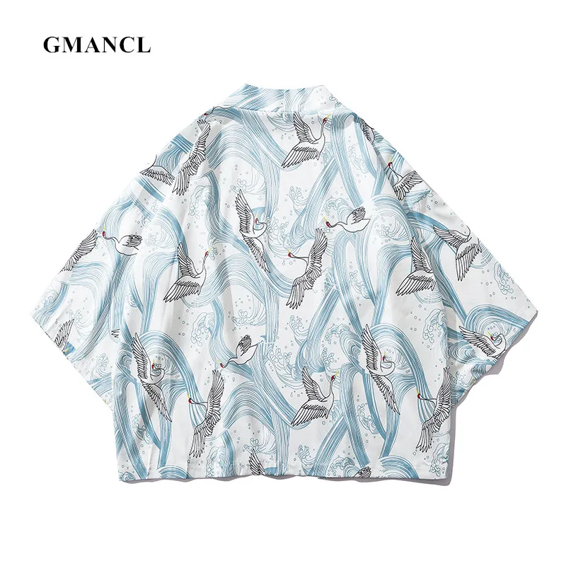 Men 12 color Japanese Style Crane Koi Geisha printed Cardigan Kimono Jackets Fashion summer Streetwear Harajuku coat Outerwear
Men 12 color Japanese Style Crane Koi Geisha printed Cardigan Kimono Jackets Fashion summer Streetwear Harajuku coat Outerwear