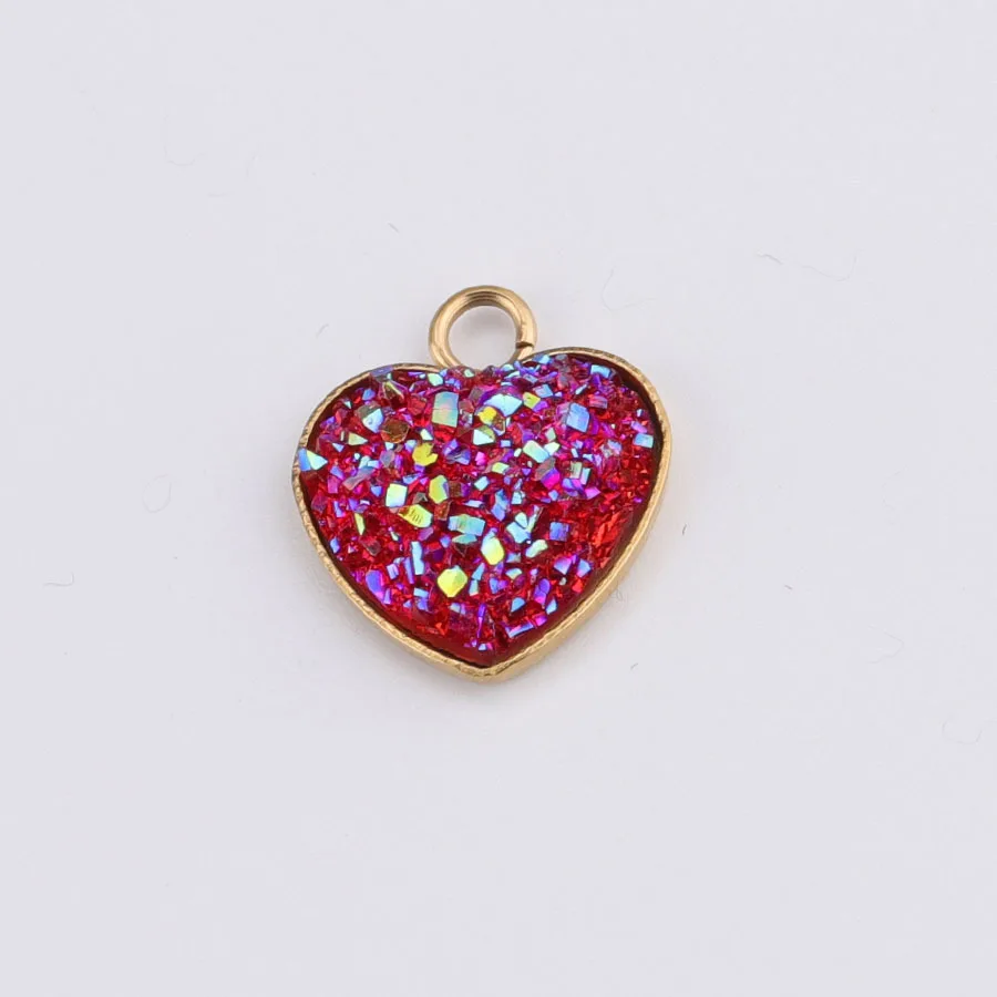 Jaymaxi DIY Heart Charms Gold Color Stainless Steel Glitter Faux Druzy Resin Pendant For Women DIY Making 20piece/lot
Jaymaxi DIY Heart Charms Gold Color Stainless Steel Glitter Faux Druzy Resin Pendant For Women DIY Making 20piece/lot