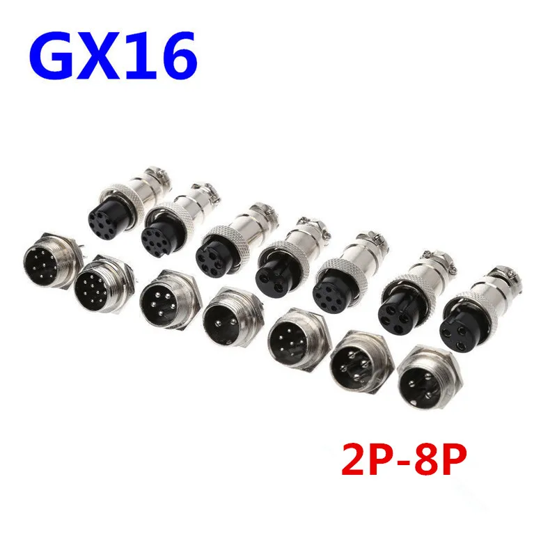 1 комплект GX16 Авиационная вилка 2/3/4/5/6/7/8/9 Pins штекер типа папа круглая авиационная