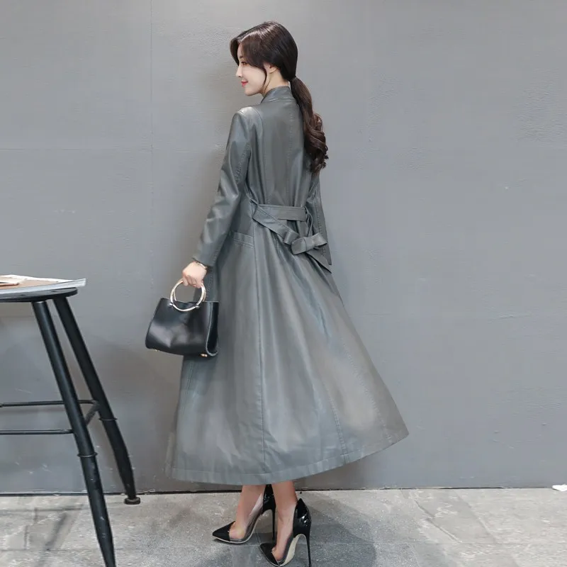 Spring Autumn PU leather Jacket Women Long Coat Large size 5XL Slim Elegant High-grade Windproof Faux Leather Windbreaker Coats
Spring Autumn PU leather Jacket Women Long Coat Large size 5XL Slim Elegant High-grade Windproof Faux Leather Windbreaker Coats