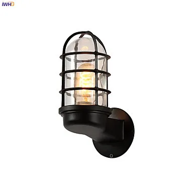 

Настенный светильник IWHD в стиле ретро Лофт, винтажный светильник для спальни, ванной, лестницы, настенный светильник в стиле индастриал