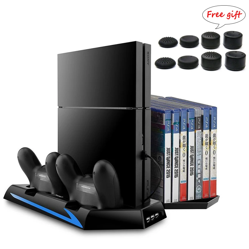 Многофункциональная вертикальная подставка для PS4 охлаждающий вентилятор