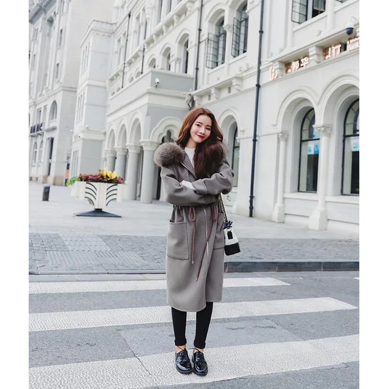 Casual Loose Long Woolen Winter Coats Zipper Hooded Wool Coat and Jacket Sashes Pockets Solid Ladies Coats AA-178
Casual Loose Long Woolen Winter Coats Zipper Hooded Wool Coat and Jacket Sashes Pockets Solid Ladies Coats AA-178