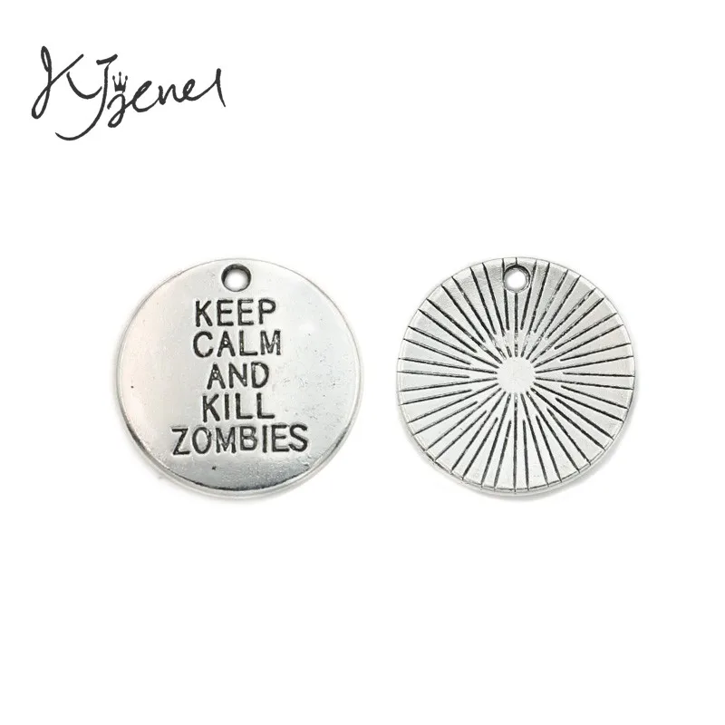 Keep Calm and Kill ZOMBIES Charms Antique Silver Plated Pendants for Jewelry Making Accessories Craft Handmade DIY 20mm
Keep Calm and Kill ZOMBIES Charms Antique Silver Plated Pendants for Jewelry Making Accessories Craft Handmade DIY 20mm