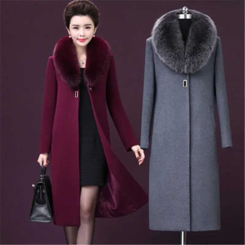 5XL Winter Womens Big Fur Collar Big Size Wool Coat Long Jackets Parka Coats Outerwear High Quality Mother Blends682
5XL Winter Womens Big Fur Collar Big Size Wool Coat Long Jackets Parka Coats Outerwear High Quality Mother Blends682
