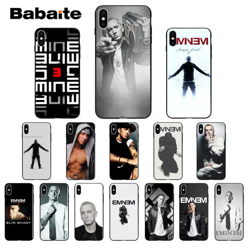 Черный чехол для телефона Babaite в стиле хип хоп рэпера Эминема рэп ТПУ iPhone 6S 6plus 7 7plus