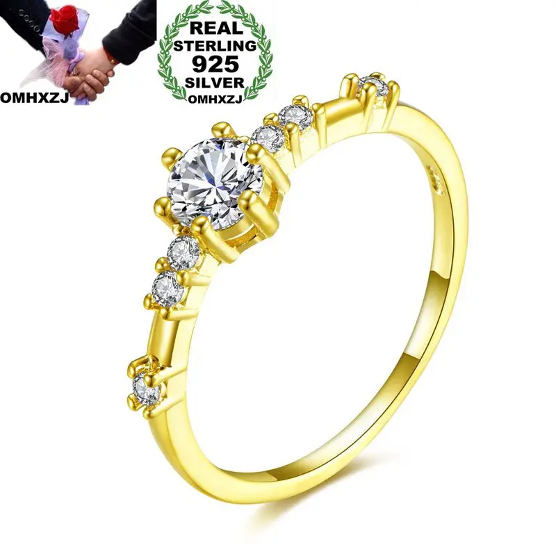 OMHXZJ Wholesale European Fashion Woman Girl Party Wedding Gift AAA Zircon 925 Sterling Silver 18KT Yellow Rose Gold Ring RR352
OMHXZJ Wholesale European Fashion Woman Girl Party Wedding Gift AAA Zircon 925 Sterling Silver 18KT Yellow Rose Gold Ring RR352