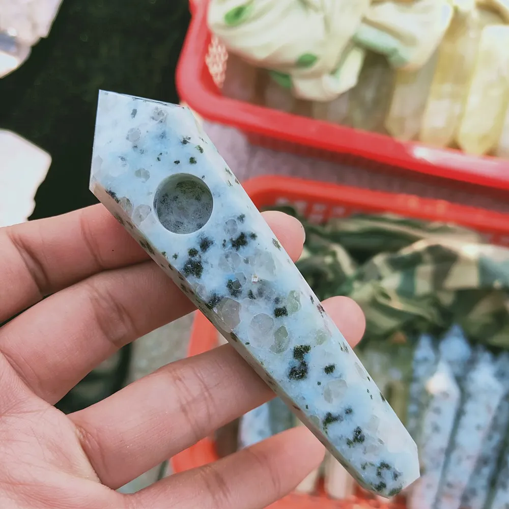 Quartz point pipe Natural balmatin Crystal Wand Pipe with filter healing tobacco
Quartz point pipe Natural balmatin Crystal Wand Pipe with filter healing tobacco