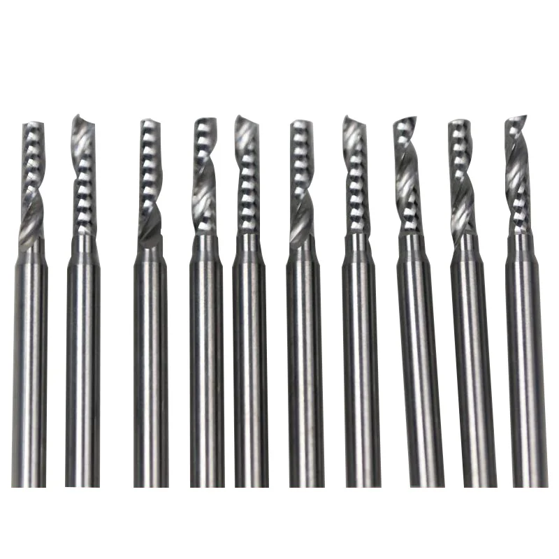 High Precision Grind!High Quality!10pcs 3.175*2.5*12mm Single Flute Spiral CNC Router Bits Soild Carbide One Spiral Flute Bit
High Precision Grind!High Quality!10pcs 3.175*2.5*12mm Single Flute Spiral CNC Router Bits Soild Carbide One Spiral Flute Bit