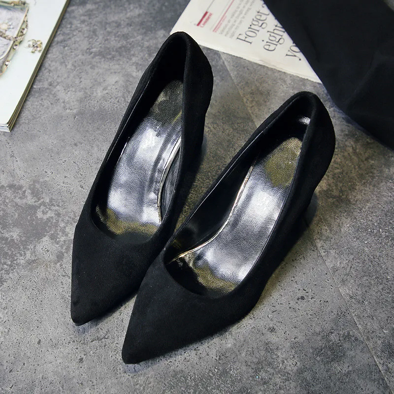 Women Shoes Flock Pointed Toe Slip-On Shallow 8.5cm Thick High Heels Casual Lady Party Office Work Shoes Female Pumps Shoes
Women Shoes Flock Pointed Toe Slip-On Shallow 8.5cm Thick High Heels Casual Lady Party Office Work Shoes Female Pumps Shoes
