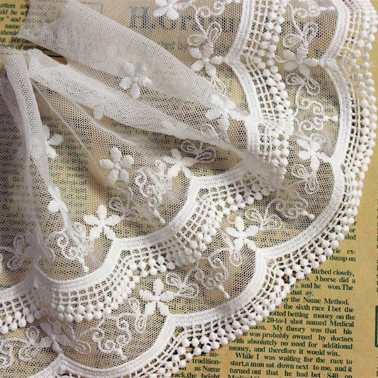 5 yards/lot width 14cm 5.51" white mesh embroidery lace trim ribbon 1026846L4K699
5 yards/lot width 14cm 5.51" white mesh embroidery lace trim ribbon 1026846L4K699