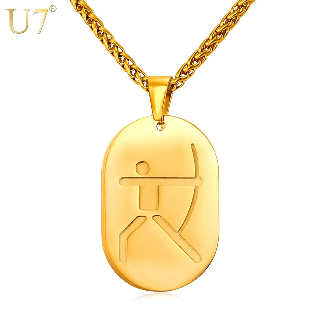 U7 New Stainless Steel Men Necklace Archery Bows Games Sporty Women Jewelry Gold Color Dog Tags Necklace Gift P148
U7 New Stainless Steel Men Necklace Archery Bows Games Sporty Women Jewelry Gold Color Dog Tags Necklace Gift P148