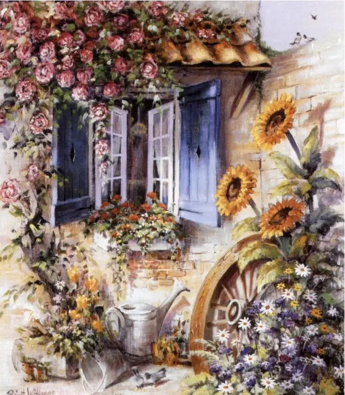 

oneroom Embroidery Counted Cross Stitch Kits Needlework - Crafts 14 ct DMC DIY Arts Handmade Decor - Flowers door