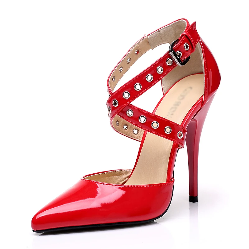 Sexy 12cm High Heels Pumps Goth Shoes Women Pointed Toe Stiletto Patent Leather Fenty Beauty Cross Strap Ladies Party Shoes
Sexy 12cm High Heels Pumps Goth Shoes Women Pointed Toe Stiletto Patent Leather Fenty Beauty Cross Strap Ladies Party Shoes