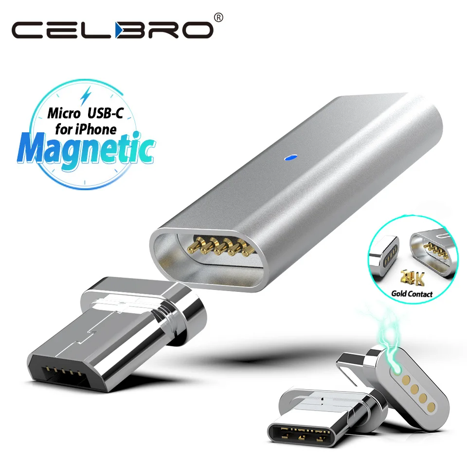 Кабель с разъемом Micro USB Type C магнитным адаптером для магнитное зарядное