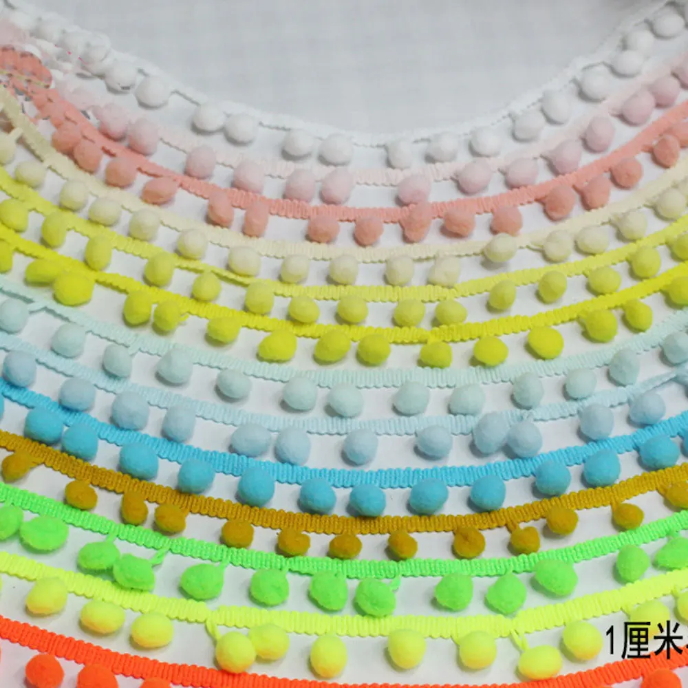 10MM 20 yards Pom Pom Trim Ball Fringe Ribbon DIY Sewing Accessory Lace Home Party Decoration 15 colors
10MM 20 yards Pom Pom Trim Ball Fringe Ribbon DIY Sewing Accessory Lace Home Party Decoration 15 colors