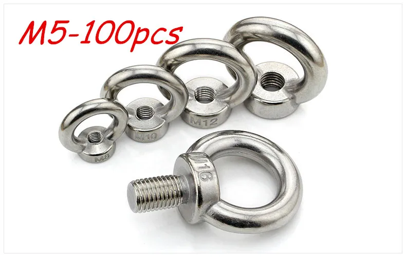 Metric M5 304 Stainless Steel Lifting Eye Nut Ring Shape Nuts 100Pcs/Lot Free Shipping
Metric M5 304 Stainless Steel Lifting Eye Nut Ring Shape Nuts 100Pcs/Lot Free Shipping