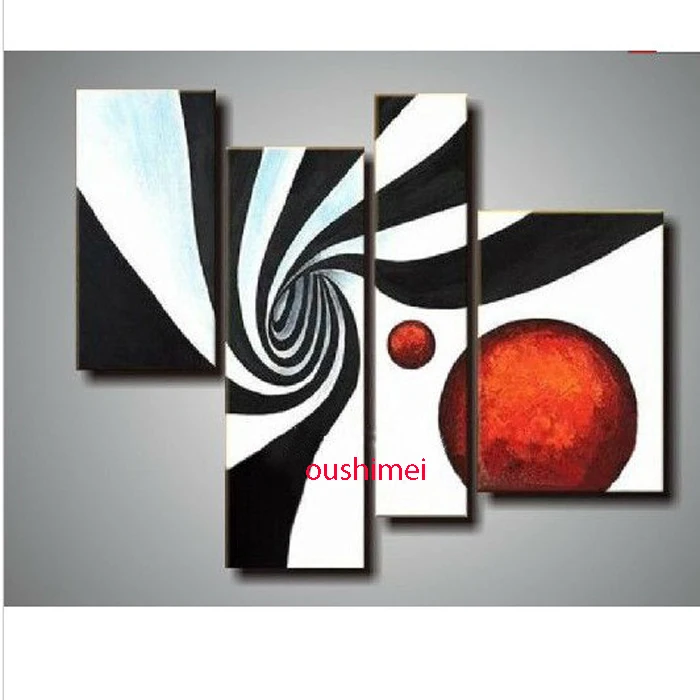 4pcs/set No Framed Modern Abstract Handmade Black White Stripe Oil Painting Wall Decoration On Canvas For Sitting Room Red Ball
4pcs/set No Framed Modern Abstract Handmade Black White Stripe Oil Painting Wall Decoration On Canvas For Sitting Room Red Ball