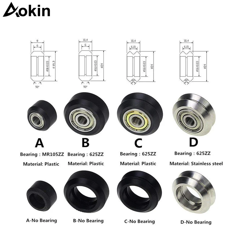 10pcs/lot Openbuilds Plastic Wheel POM With 625Zz Mr105zz Idler Pulley Gear Passive Round Wheel Perlin Wheel V Type For V-Slot
10pcs/lot Openbuilds Plastic Wheel POM With 625Zz Mr105zz Idler Pulley Gear Passive Round Wheel Perlin Wheel V Type For V-Slot